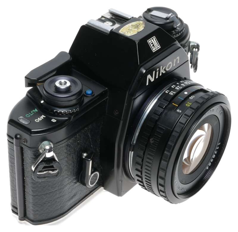 Nikon EM 35mm SLR Film Camera Series E Lens 1.8/50