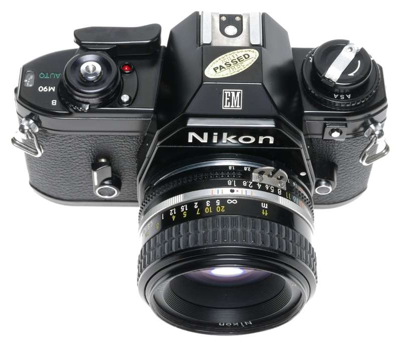 Nikon EM 35mm SLR Film Camera Nikkor 1.8/50 Lens