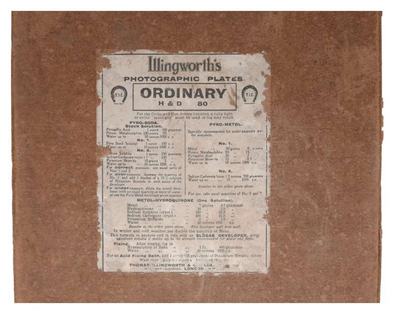 Illingworth's Large Format Photographic Glass Plates Processed Negatives