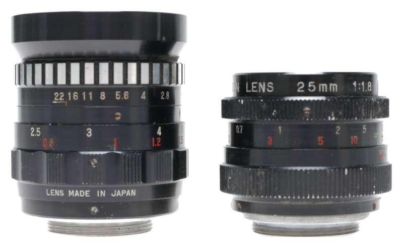 Cosmicar Television Lenses 1.9/25mm 1.8/25mm