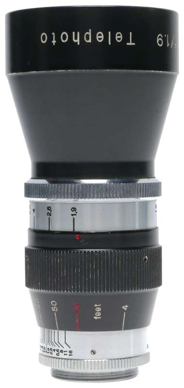Cinetor 3 Inch f/1.9 Telephoto C-Mount Lens fits Bolex H16 Movie Camera