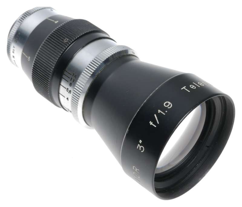 Cinetor 3 Inch f/1.9 Telephoto C-Mount Lens fits Bolex H16 Movie Camera