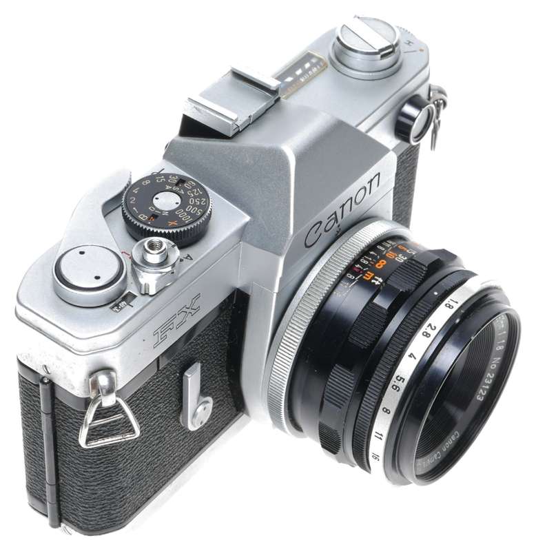 Canon FX SLR 35mm Film Camera FL: 1.8/50mm Hood Caps No.112353
