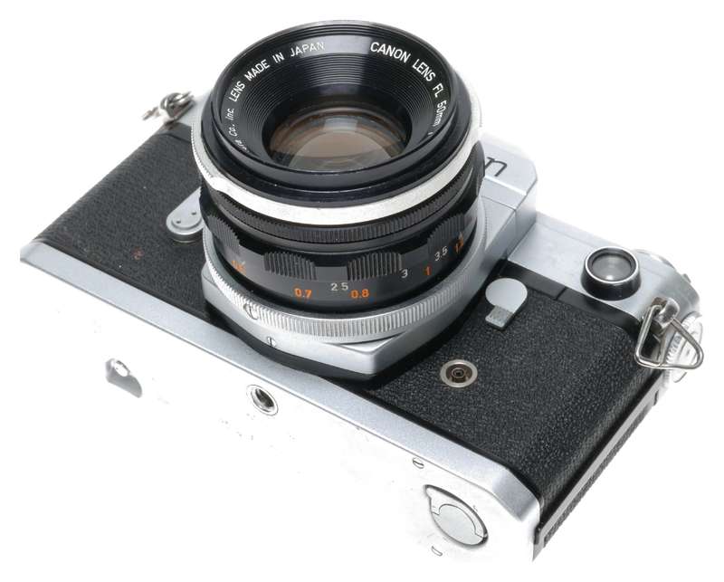 Canon FX SLR 35mm Film Camera FL: 1.8/50mm Hood Caps No.112353
