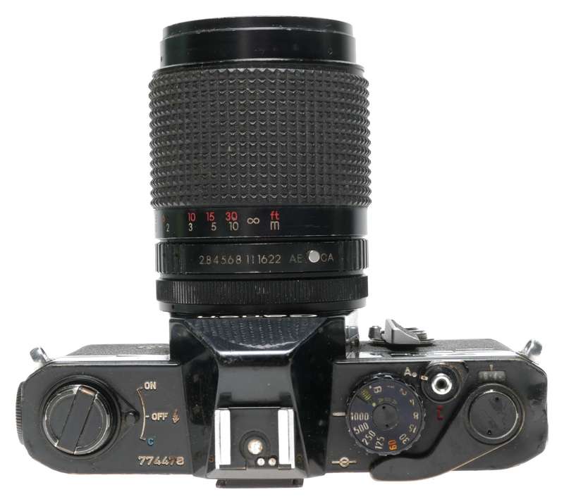 Canon FTb QL Black 35mm SLR Film Camera Coslinar Auto Zoom f=35-70mm