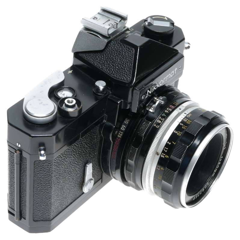 Nikkormat FTN Black 35mm SLR Film Camera Nikkor-H Auto 2/50mm