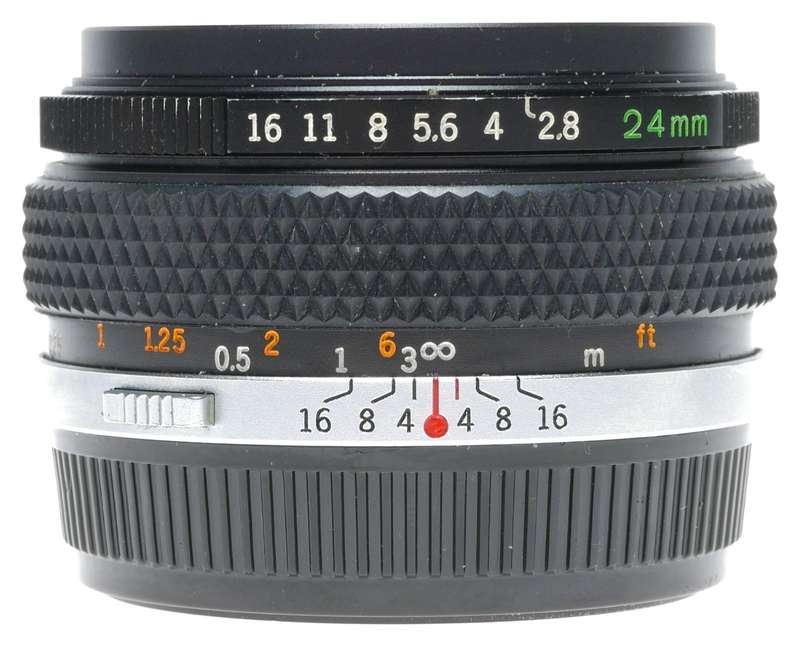 Olympus OM System H.Zuiko Auto-W 1:2.8 f=24mm Wide Angle Camera Lens
