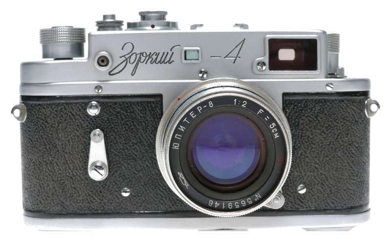 Zorki-4 Early Model 35mm Rangefinder Camera Jupiter-8 2/50 Lens USSR