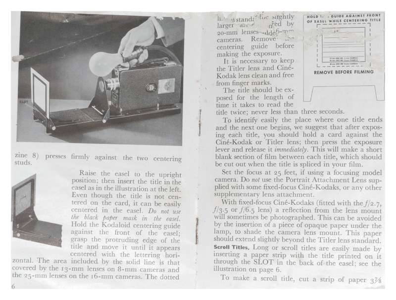 Eastman Cine-Kodak Titler 8mm Movie Titling Adapter Device in Box