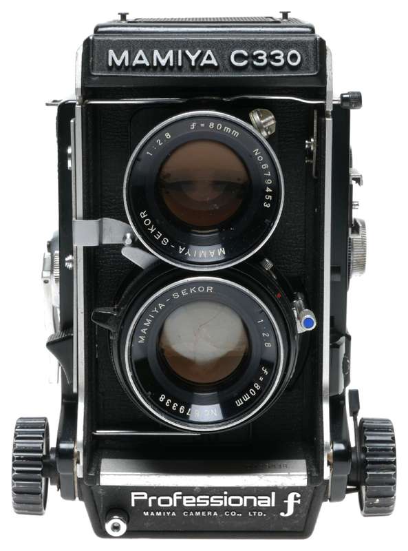 Mamiya C330 Professional-f TLR 120 Film Camera Blue Dot Sekor 2.8/80mm Lens