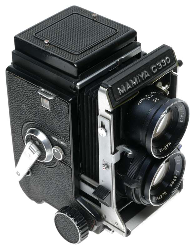 Mamiya C330 Professional-f TLR 120 Film Camera Blue Dot Sekor 2.8/80mm Lens