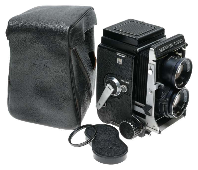 Mamiya C330 Professional-f TLR 120 Film Camera Blue Dot Sekor 2.8/80mm Lens