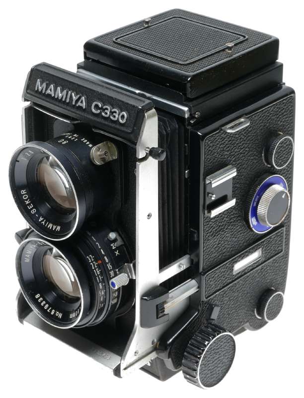 Mamiya C330 Professional-f TLR 120 Film Camera Blue Dot Sekor 2.8/80mm Lens
