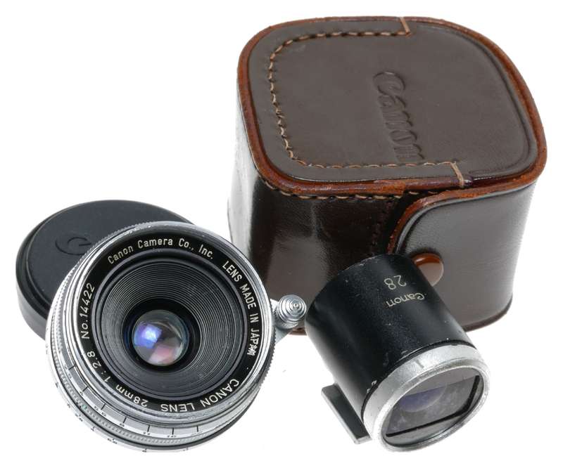 Canon Rangefinder RF Camera Lens 2.8/28mm Leica Screw Mount w/Viewing Lens