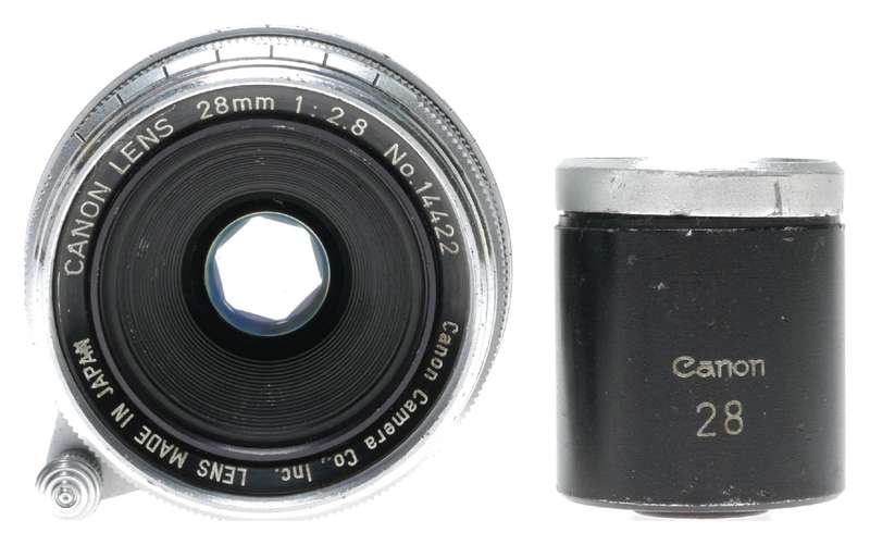Canon Rangefinder RF Camera Lens 2.8/28mm Leica Screw Mount w/Viewing Lens