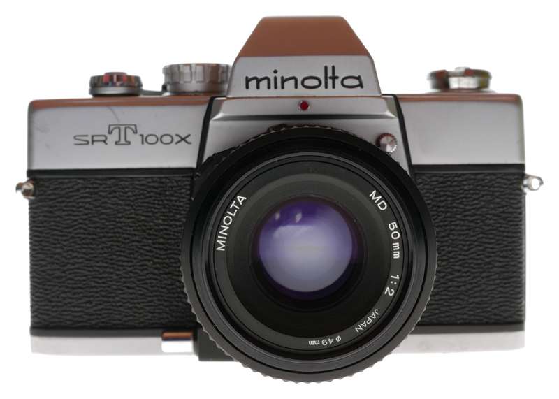 Minolta SRT 100X 35mm Film SLR Camera MD 1:2./50 Lens