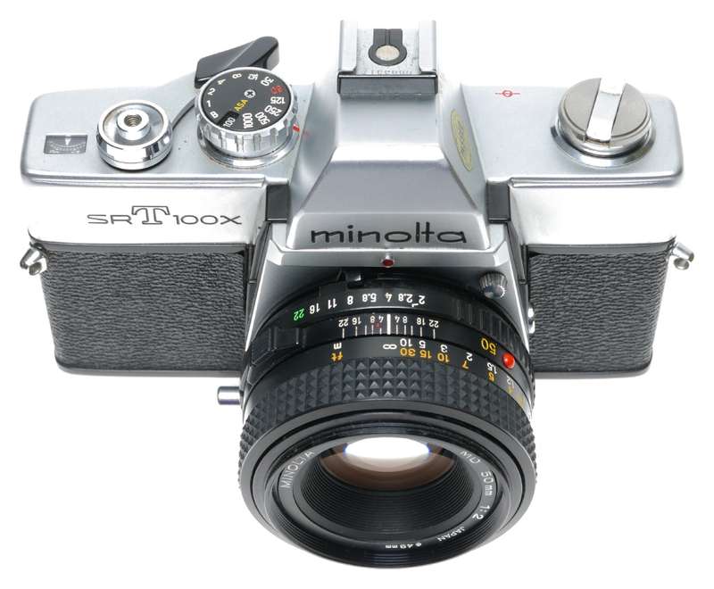Minolta SRT 100X 35mm Film SLR Camera MD 1:2./50 Lens
