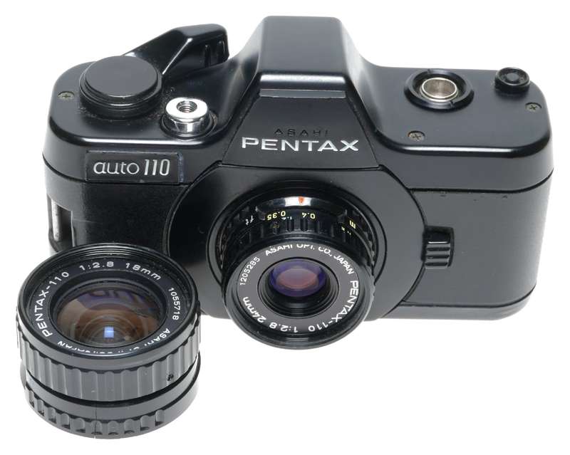 Asahi Pentax Auto-110 Subminiature Film Camera 2.8/24mm 18mm Lenses