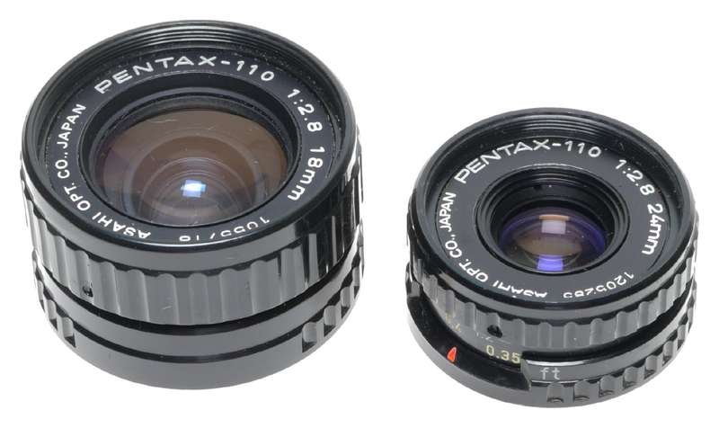 Asahi Pentax Auto-110 Subminiature Film Camera 2.8/24mm 18mm Lenses