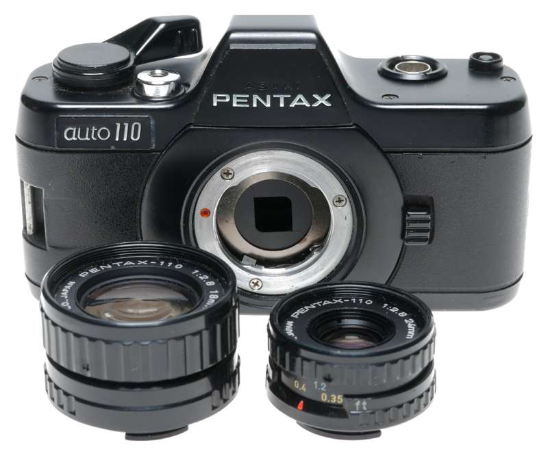 Asahi Pentax Auto-110 Subminiature Film Camera 2.8/24mm 18mm Lenses