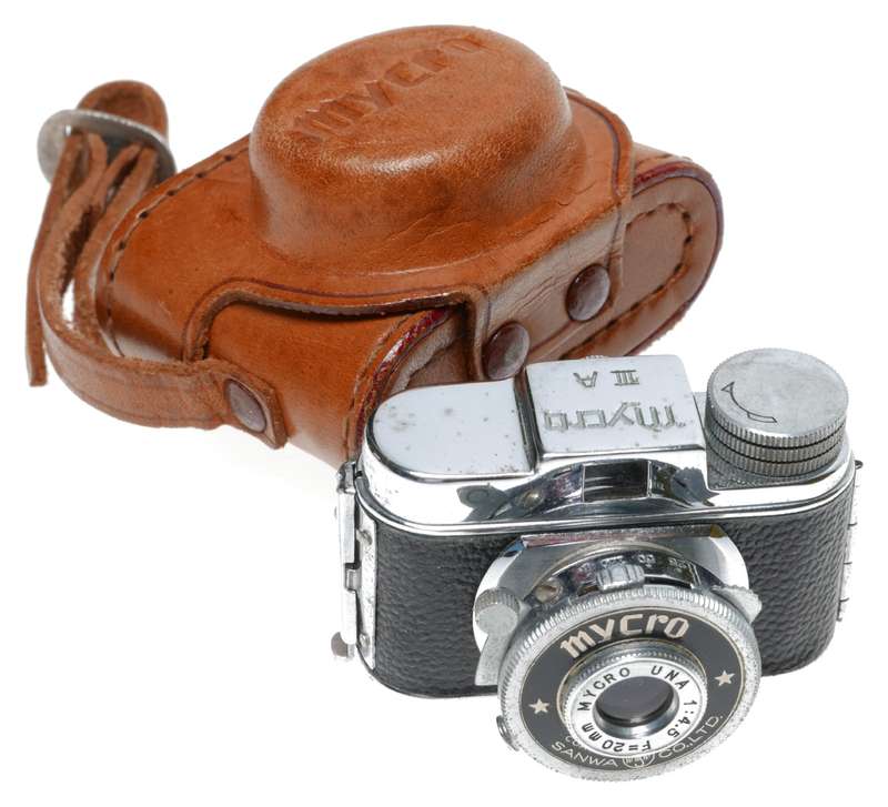 Mycro IIIa Subminiature Film Camera Chrome Black Ona 1:4.5 F=20mm
