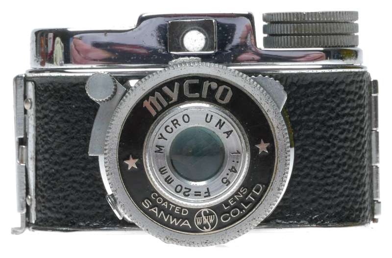 Mycro IIIa Subminiature Film Camera Chrome Black Ona 1:4.5 F=20mm
