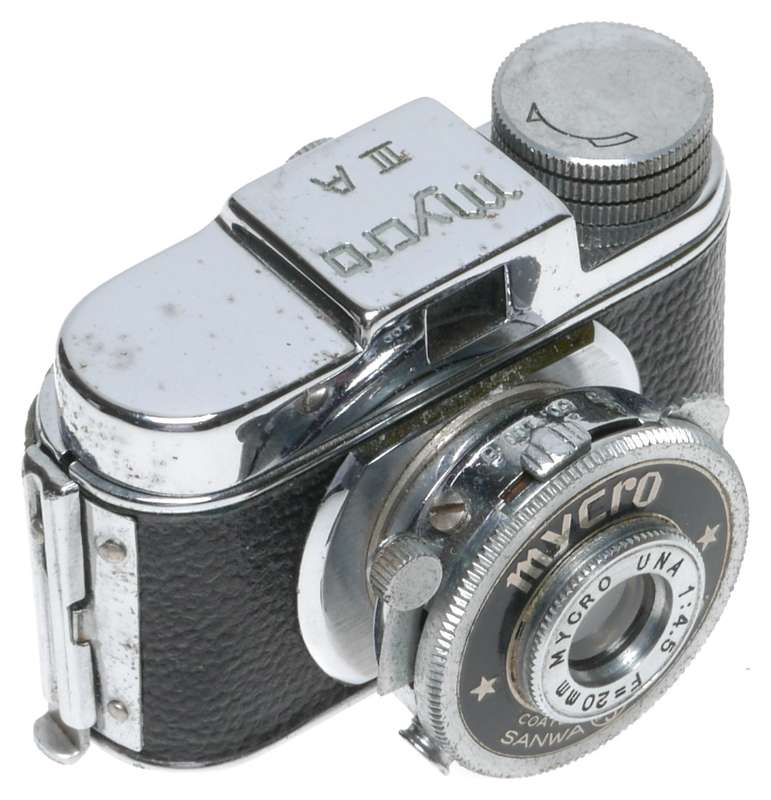 Mycro IIIa Subminiature Film Camera Chrome Black Ona 1:4.5 F=20mm