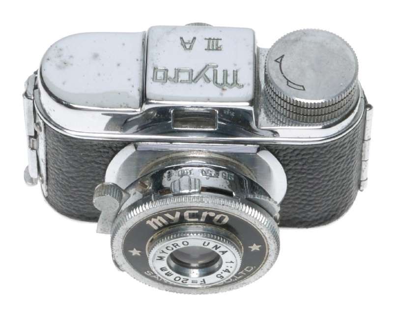 Mycro IIIa Subminiature Film Camera Chrome Black Ona 1:4.5 F=20mm