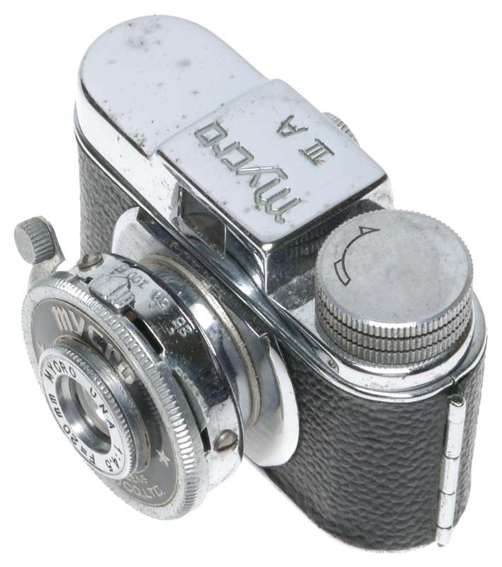 Mycro IIIa Subminiature Film Camera Chrome Black Ona 1:4.5 F=20mm
