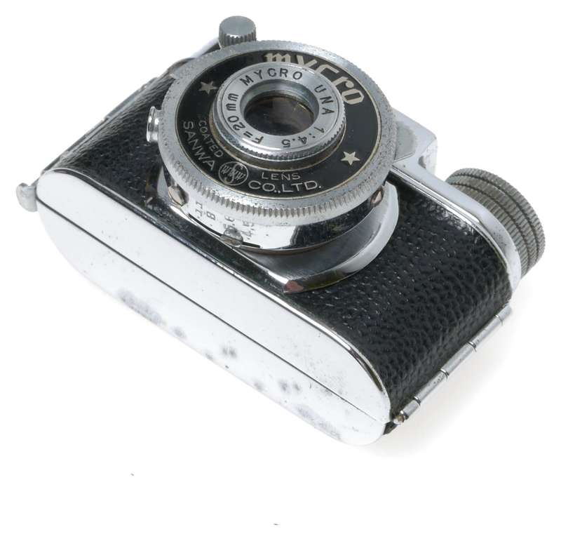 Mycro IIIa Subminiature Film Camera Chrome Black Ona 1:4.5 F=20mm