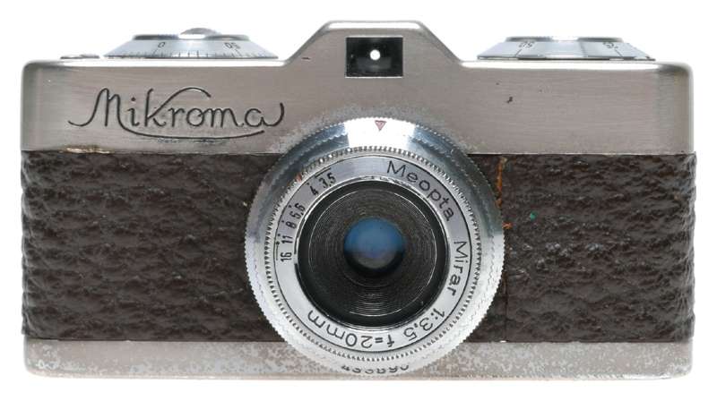 Meopta Mikroma Subminiature Film Camera Mirar 3.5/20 Triplet Lens