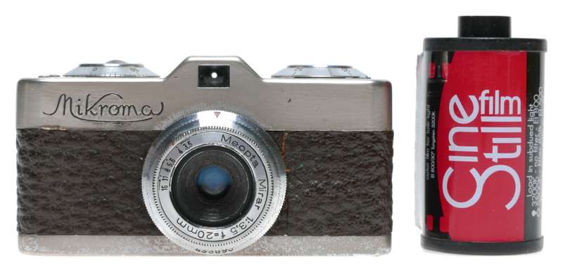 Meopta Mikroma Subminiature Film Camera Mirar 3.5/20 Triplet Lens