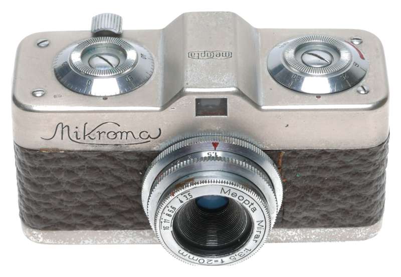 Meopta Mikroma Subminiature Film Camera Mirar 3.5/20 Triplet Lens