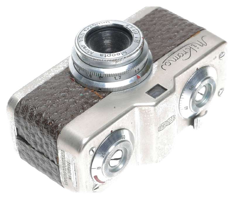 Meopta Mikroma Subminiature Film Camera Mirar 3.5/20 Triplet Lens