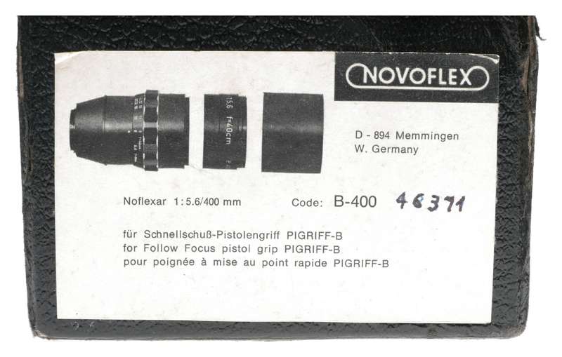 Novoflex Noflexar 1:5.6/400mm Macro Lens for Follow Focus PIGRIFF-B