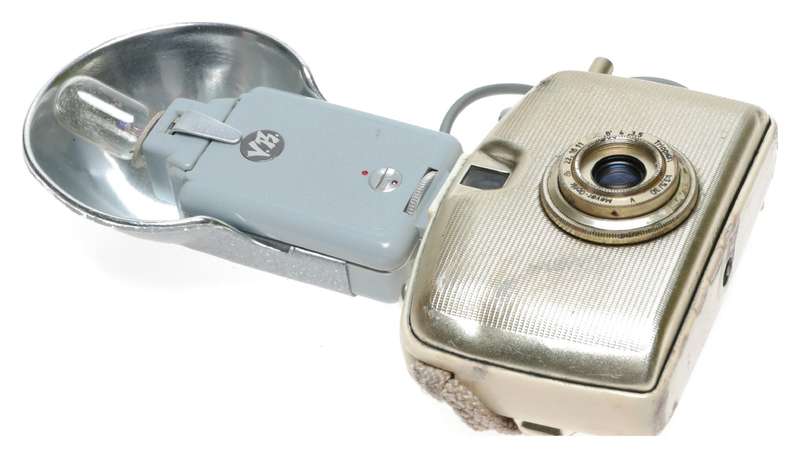 Welta Orix 18x24 Gold Penti Camera Flash Meyer-Optik Trioplan 1:3.5/30