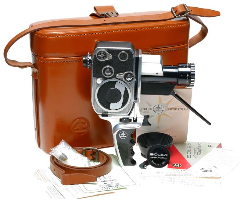 8mm Bolex P1 Zoom Reflex camera Som Berthiot Cinor lens case