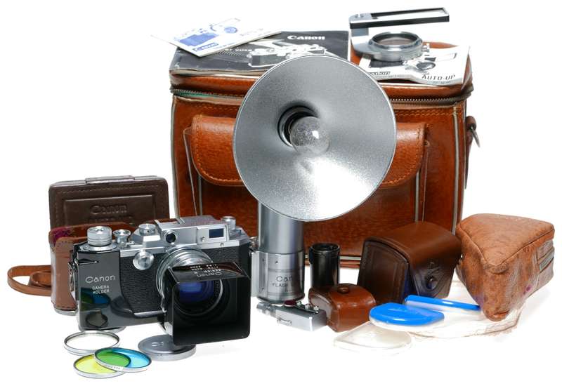 Canon IV F rangefinder 35mm film camera with rare accessories