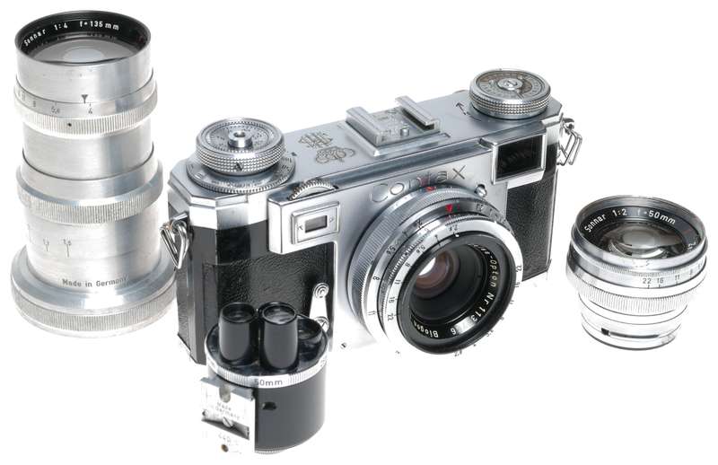 Zeiss Opton Contax IIa H.M.S "The Queen" camera edition 3 lenses RARE