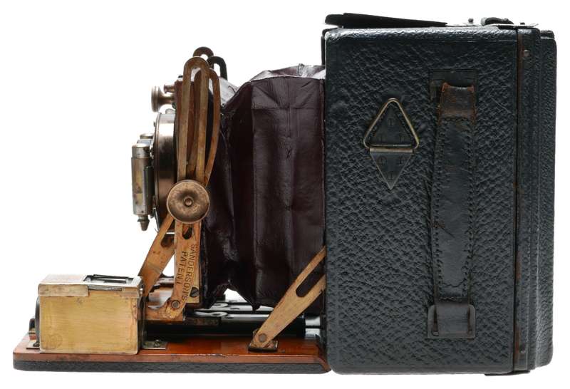 F.H. Sanderson Junior Hand camera wooden red bellows