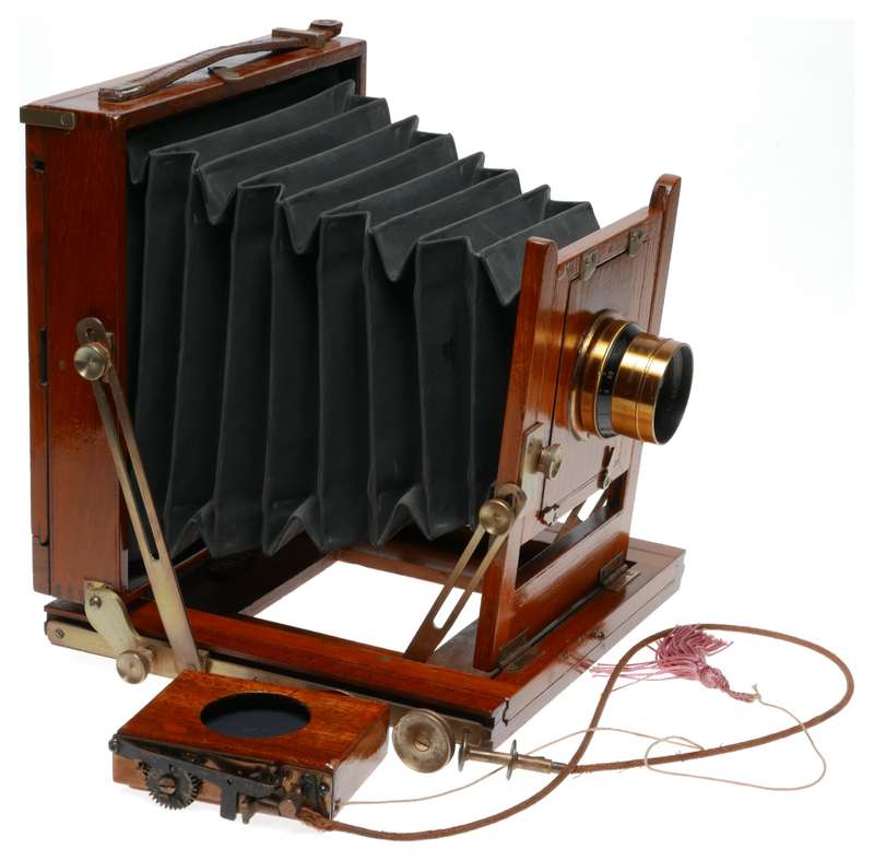 Optimus folding wooden film plate camera Cooke ser III lens