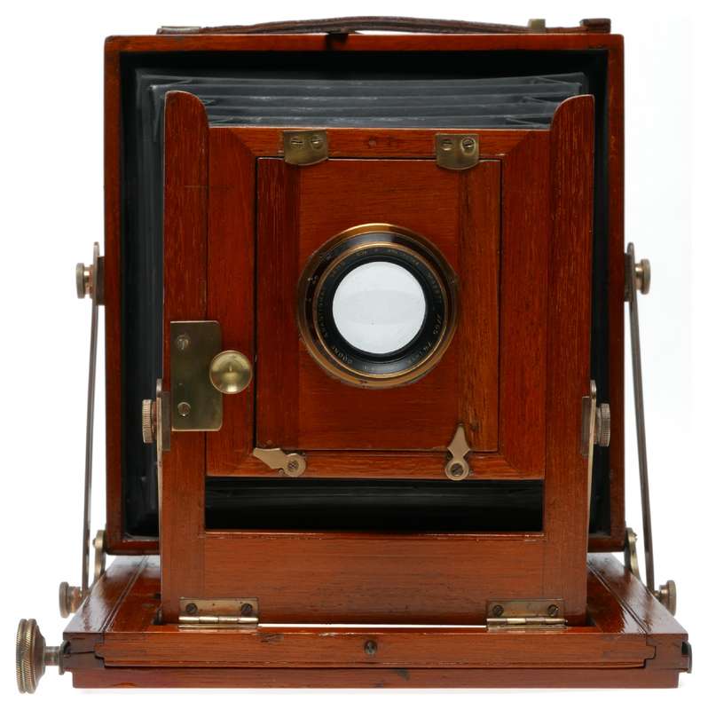 Optimus folding wooden film plate camera Cooke ser III lens