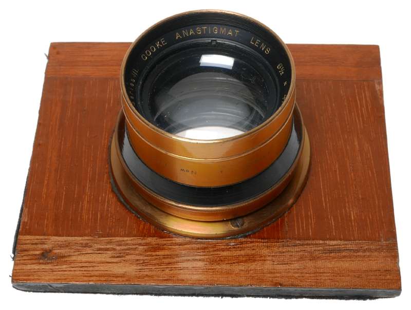 Optimus folding wooden film plate camera Cooke ser III lens