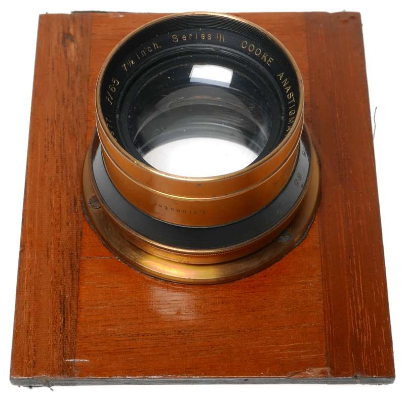Optimus folding wooden film plate camera Cooke ser III lens