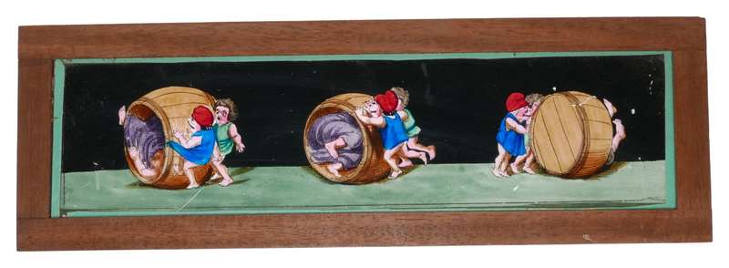 Set of 8 hand painted magic lantern slides film story displayed