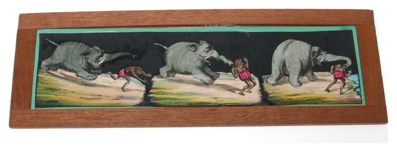 Set of 8 hand painted magic lantern slides film story displayed