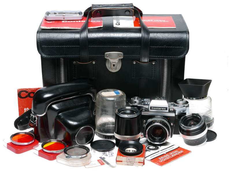 Zeiss Contarex Super SLR film camera 3 lenses and lots more