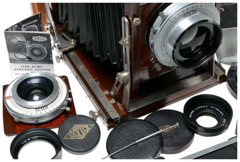 Deardorff 5x7 Exquisite bellows camera kit 4x Ross lenses backs lots more