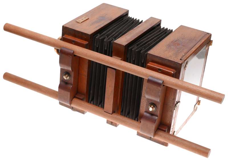Watson and Sons half plate vintage wood bellows rail camera