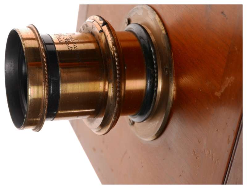 Watson and Sons half plate vintage wood bellows rail camera